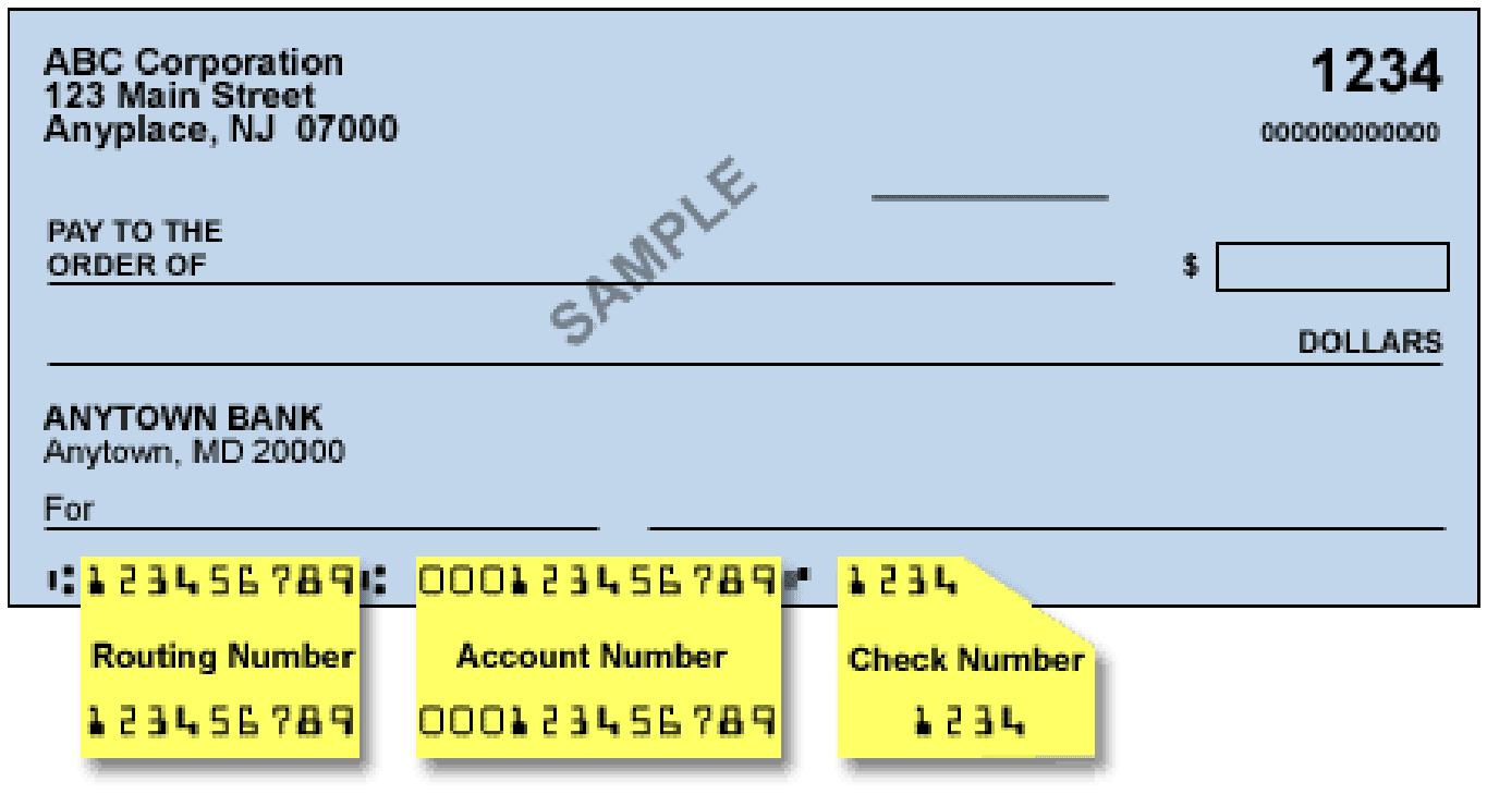 Finding Your Bank Information – Lone Sun Builders